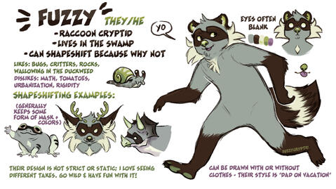 Reference for my mascot/sona, Fuzzy!